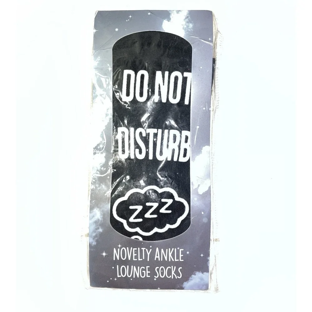 NWT Bring Me‎ Socks Do Not Disturb Ankle Socks OS Lounge Socks Novelty Non Slip